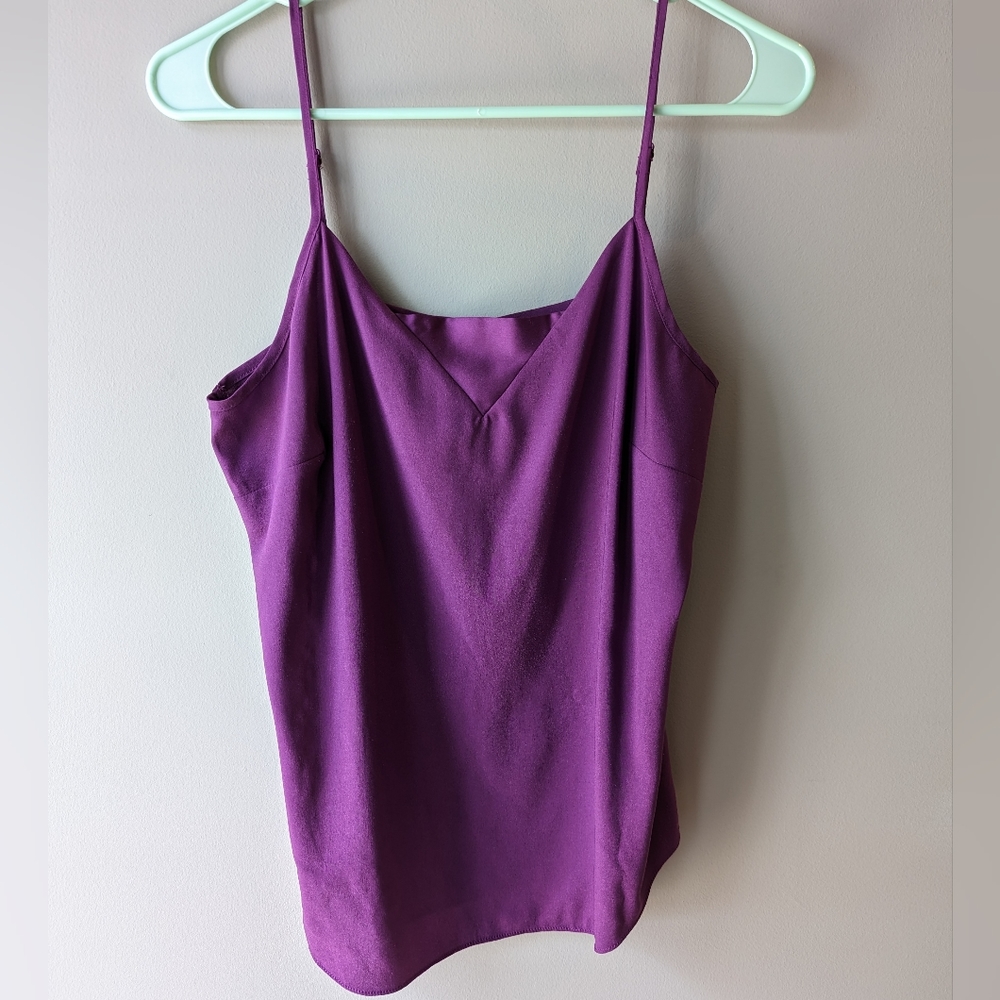 Worthington - purple woven spaghetti strap tank top - size M